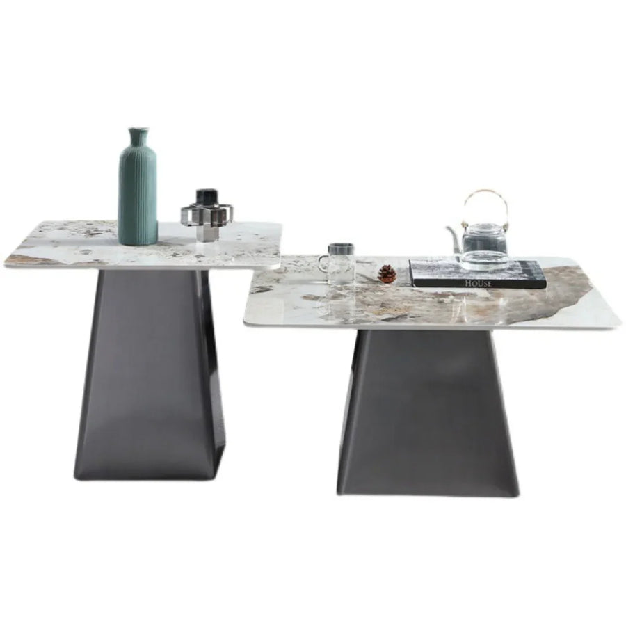 Metal Base with a Marble-Style Top