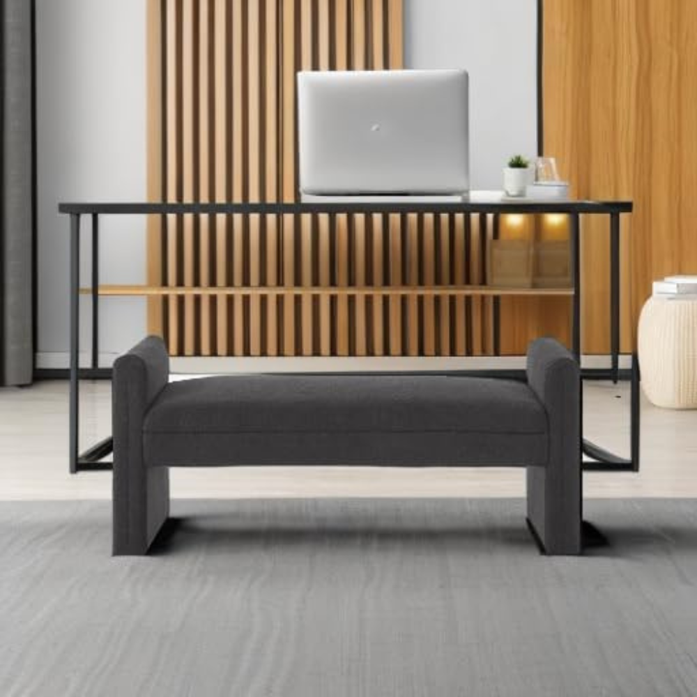 Dark Grey Ottoman Bench