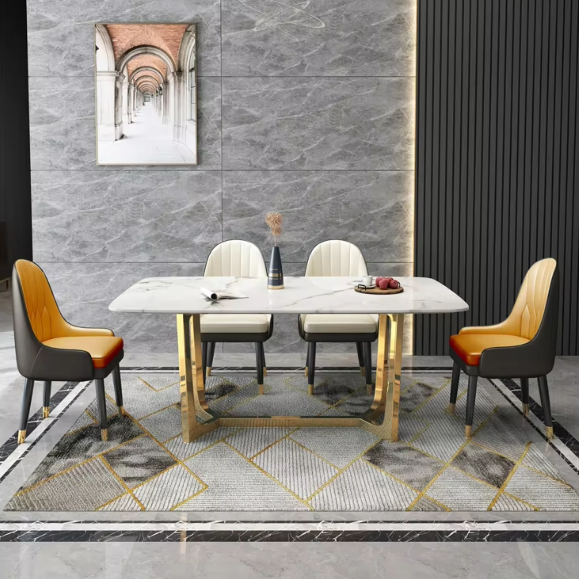 Marble Dining Table for Living Room
