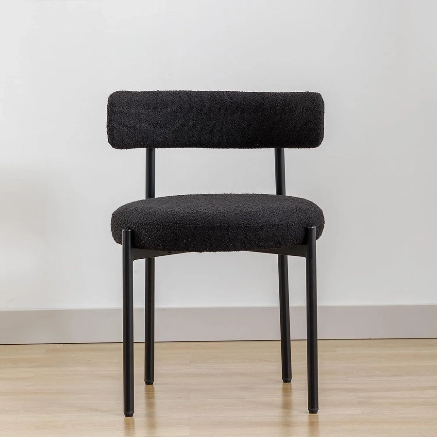 Comfortable Boucle Seating on Sturdy Metal Legs