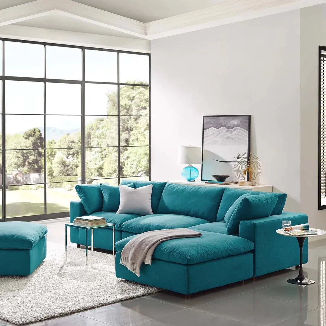 Wooden Twist Modernize Relleno L-Shape 4 Piece Sectional Sofa Set - Wooden Twist UAE