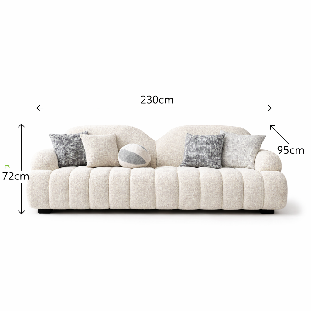 ELARA Ribbed Boucle 3-Seater Sofa