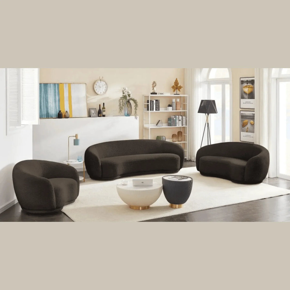 Rounded Softness Meets Rich Brown Warmth
