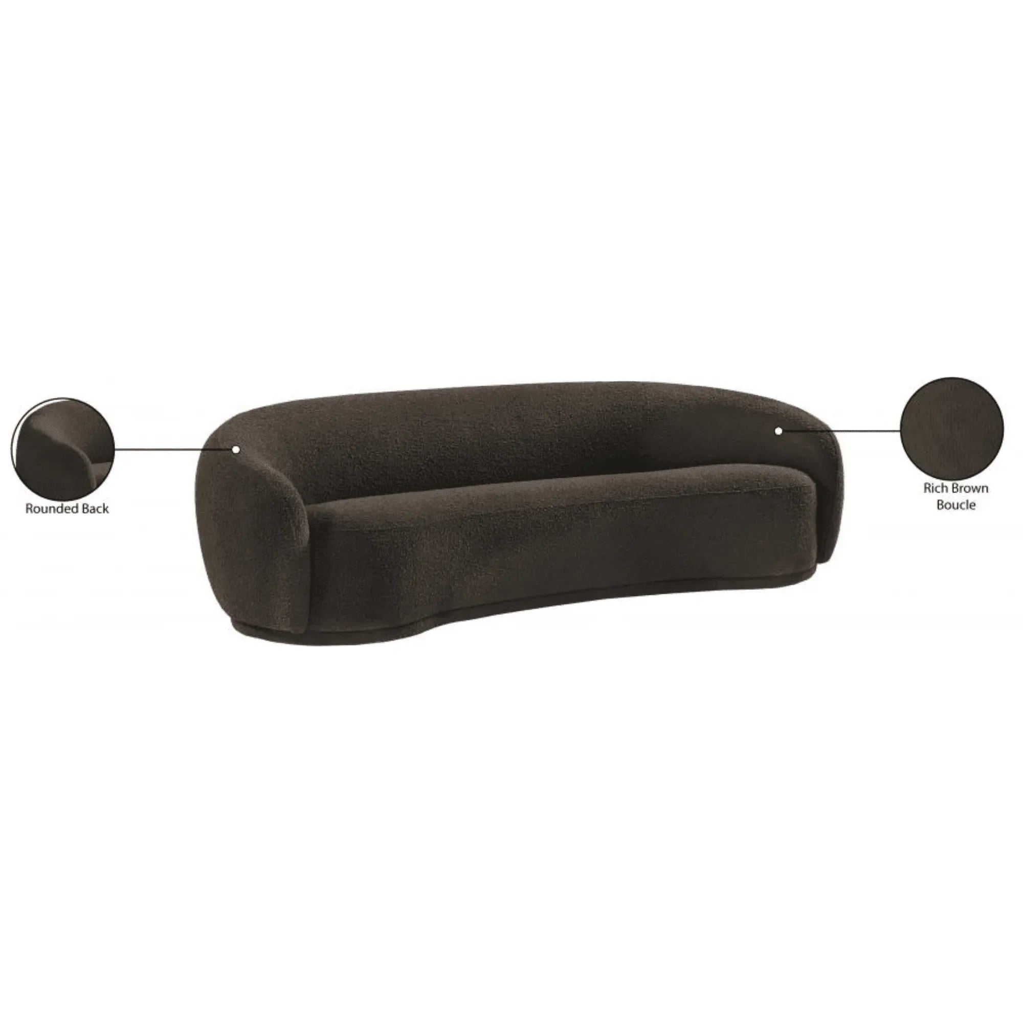 Rich brown upholstered sofa