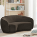 Brown boucle sofa