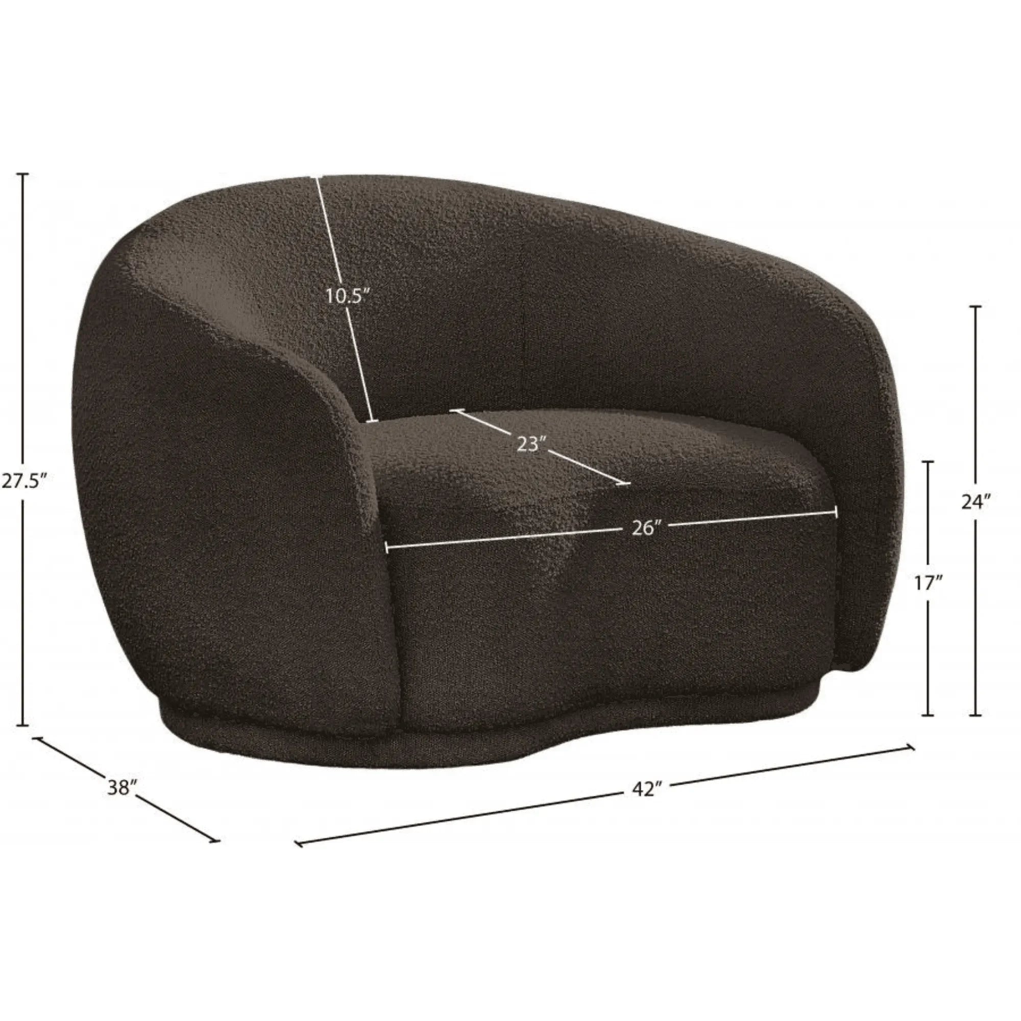 Plush brown living room couch