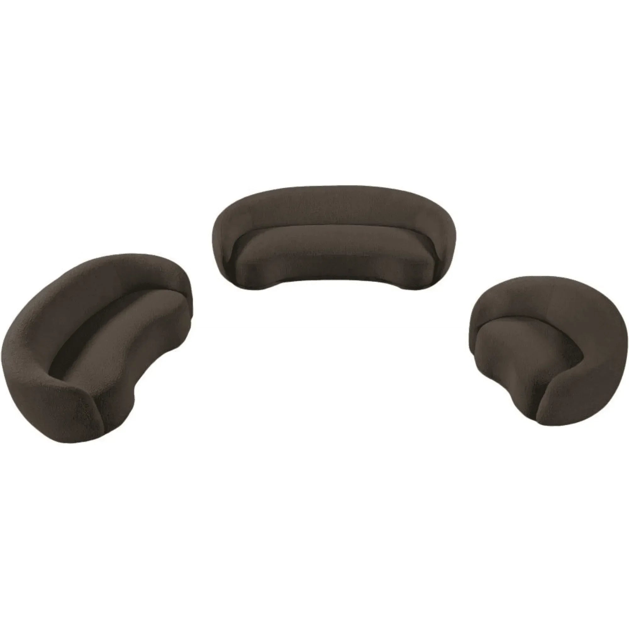 Contemporary boucle loveseat