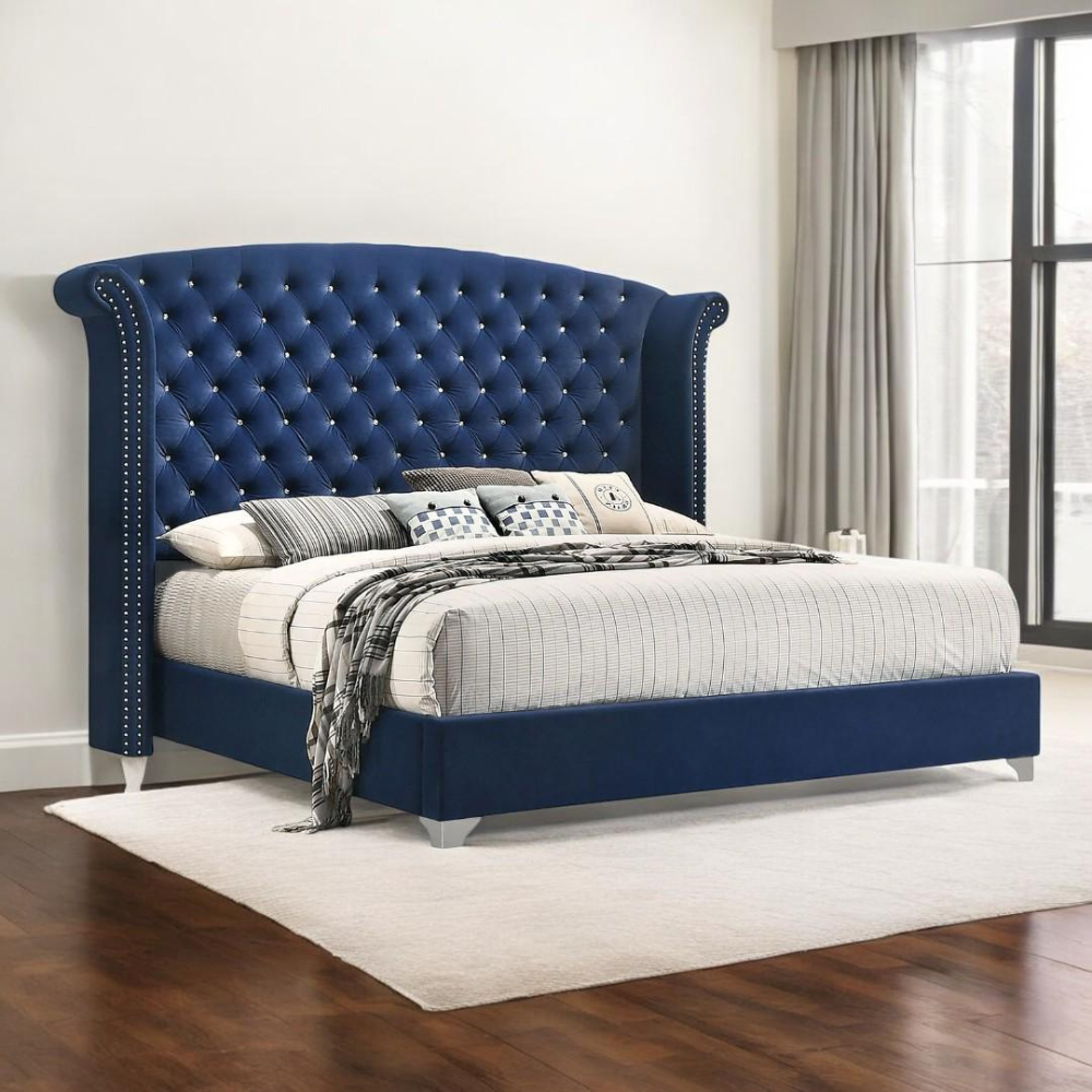 Elegant Modern Button Tufted Bed