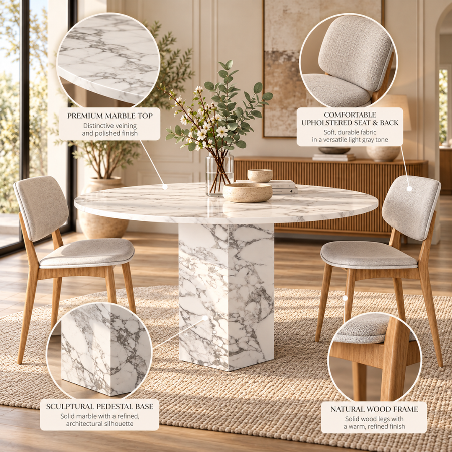 Polished Top, Sculptural Pedestal