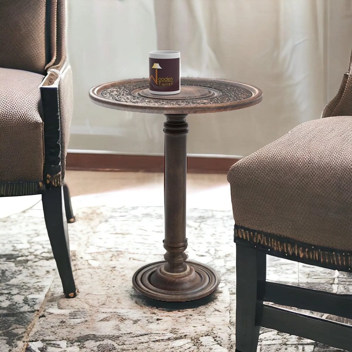 A Hand-Carved Round Table with Timeless Charm