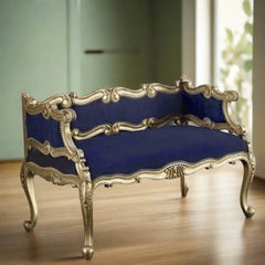 Engrave Hand Carved Teak Wood 2 Seater Bench