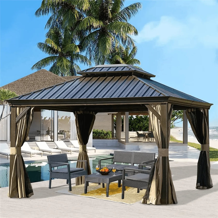 Waterproof Curtain, Built-In Mosquito Net