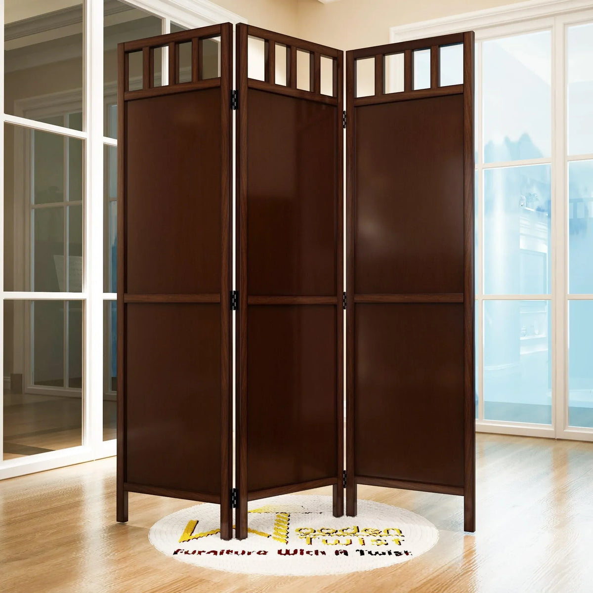 A 3-Panel Wood Partition Built for the Workspace