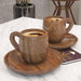 Sheesham Wood Exquisite Cup & Saucer (Set of 2) - Wooden Twist UAE