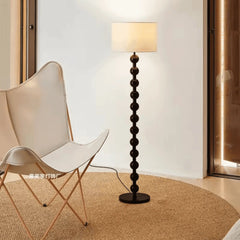 Wooden Twist Hugo Rollie Design Modern Round Shape Aluminum Floor Lamp with Soft Fabric Shade Stylish Ambient Lighting - Wooden Twist UAE