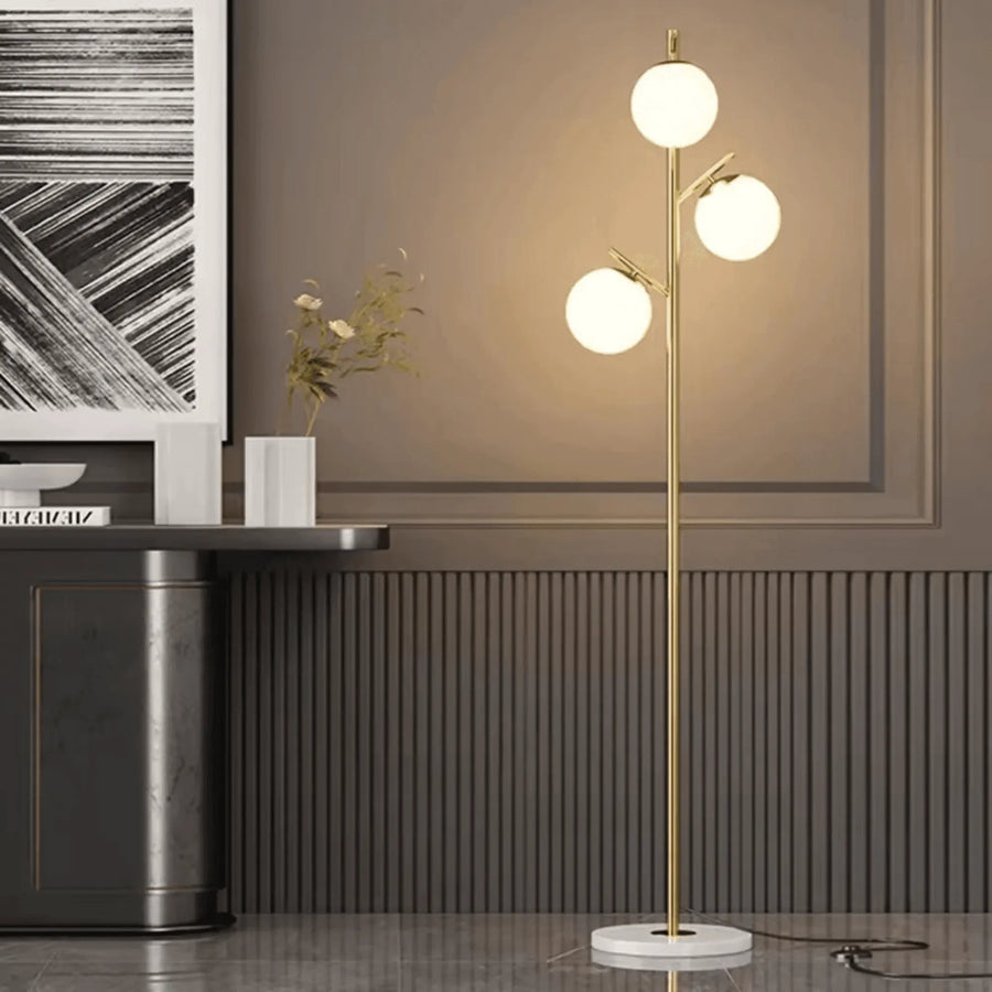 Marble Base Meets Modern Metal & Glass
