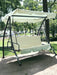 Wooden Twist Wigwag Metal Frame Weatherproof Polyester 3 Seater Swing with Canopy Outdoor Garden Patio for Ultimate Relaxation and Comfort - Wooden Twist UAE