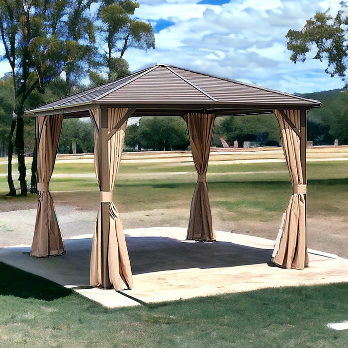 Wooden Twist Halcyon Tranquil Aluminum Outdoor Pergola Gazebo for Cozy Gatherings - Wooden Twist UAE