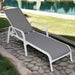 Wooden Twist Aluminum Adjustable Sunbed Elegant Poolside Lounger for Relaxation - Wooden Twist UAE