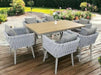 Wooden Twist Exceptional Aluminum WPC 6 Seater Dining Table Set for Outdoor Furniture - Wooden Twist UAE