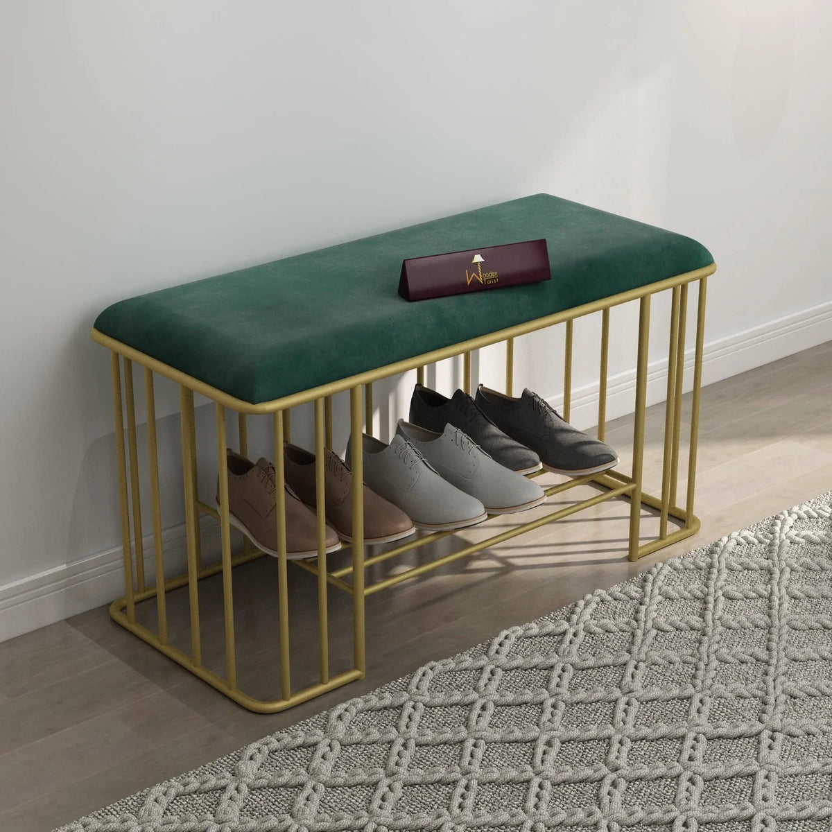 A Shoe Rack Bench with a Cage-Style Twist