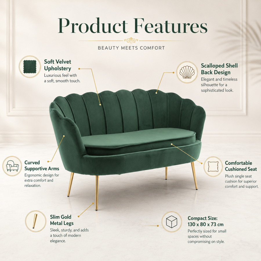 Solid Wood Frame on Slim Metal Legs