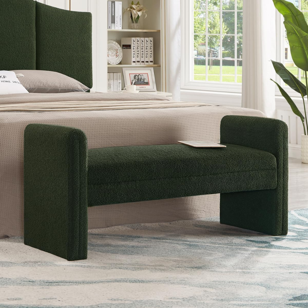 Green Ottoman Bench