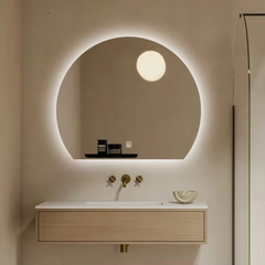 Half Moon LED Backlit Wall Mirror