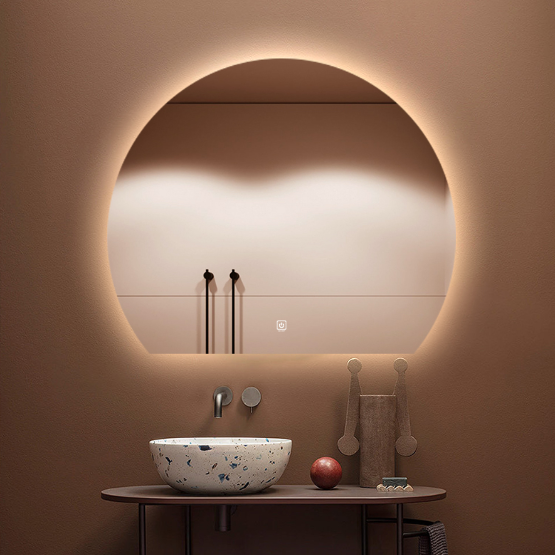 Half Moon LED Backlit Wall Mirror
