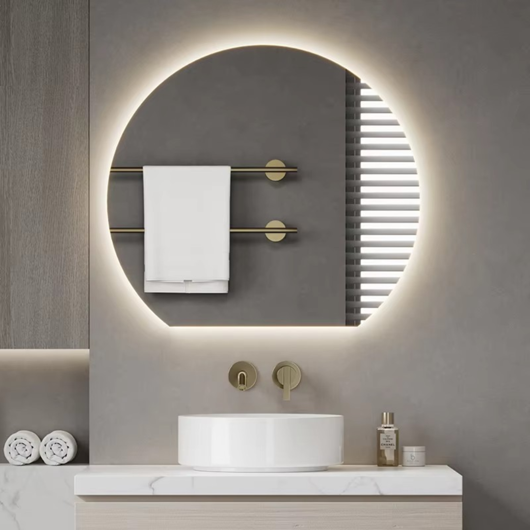 Half Moon LED Backlit Wall Mirror