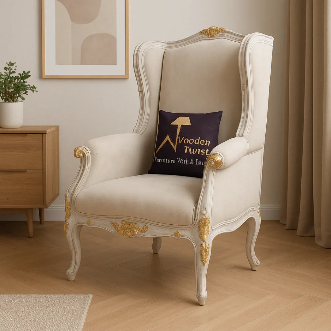 A Hand-Carved Wingback, Carved in Teak