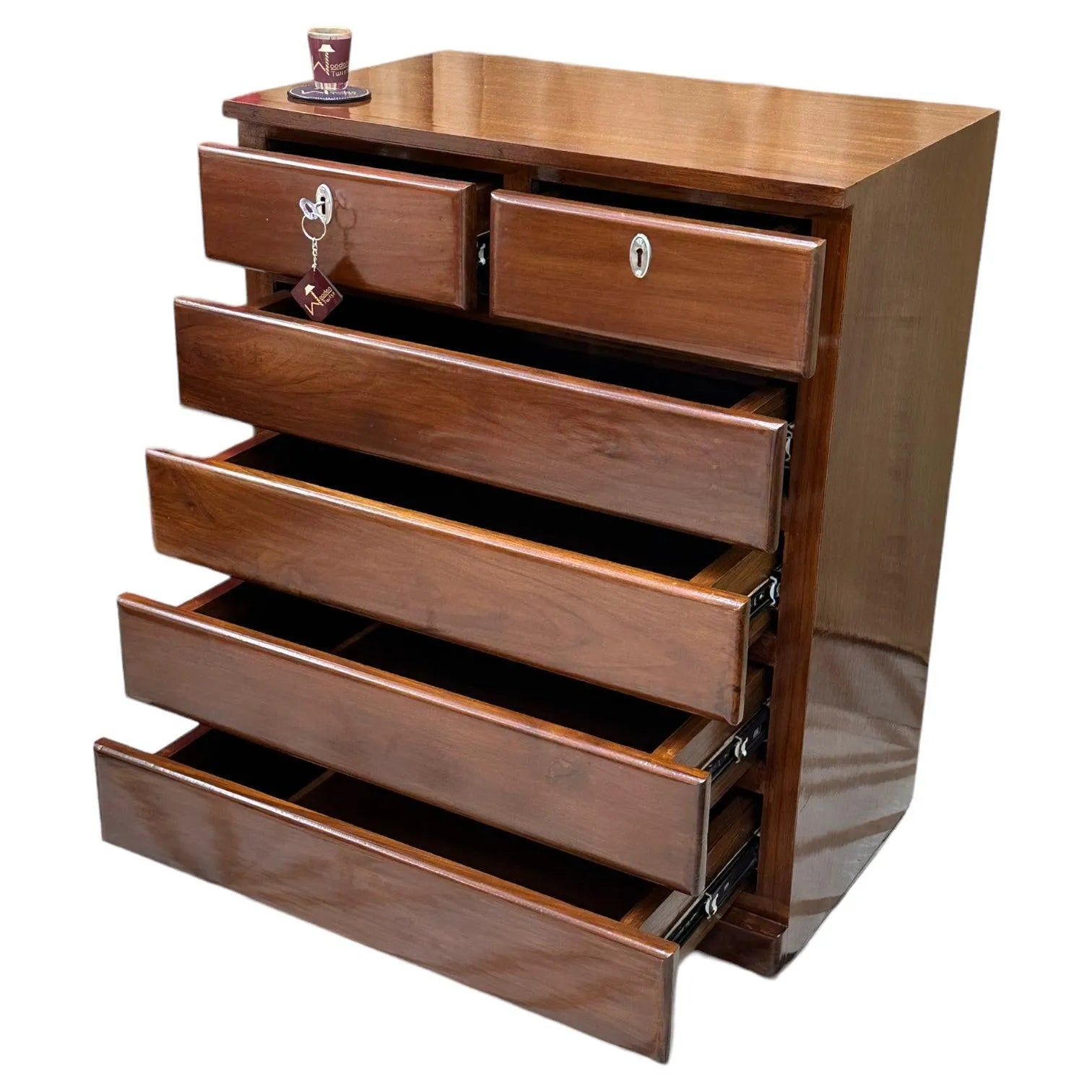 Wooden Handmade Chest of Drawers Storage Cabinet (6 Drawers) - Wooden Twist UAE