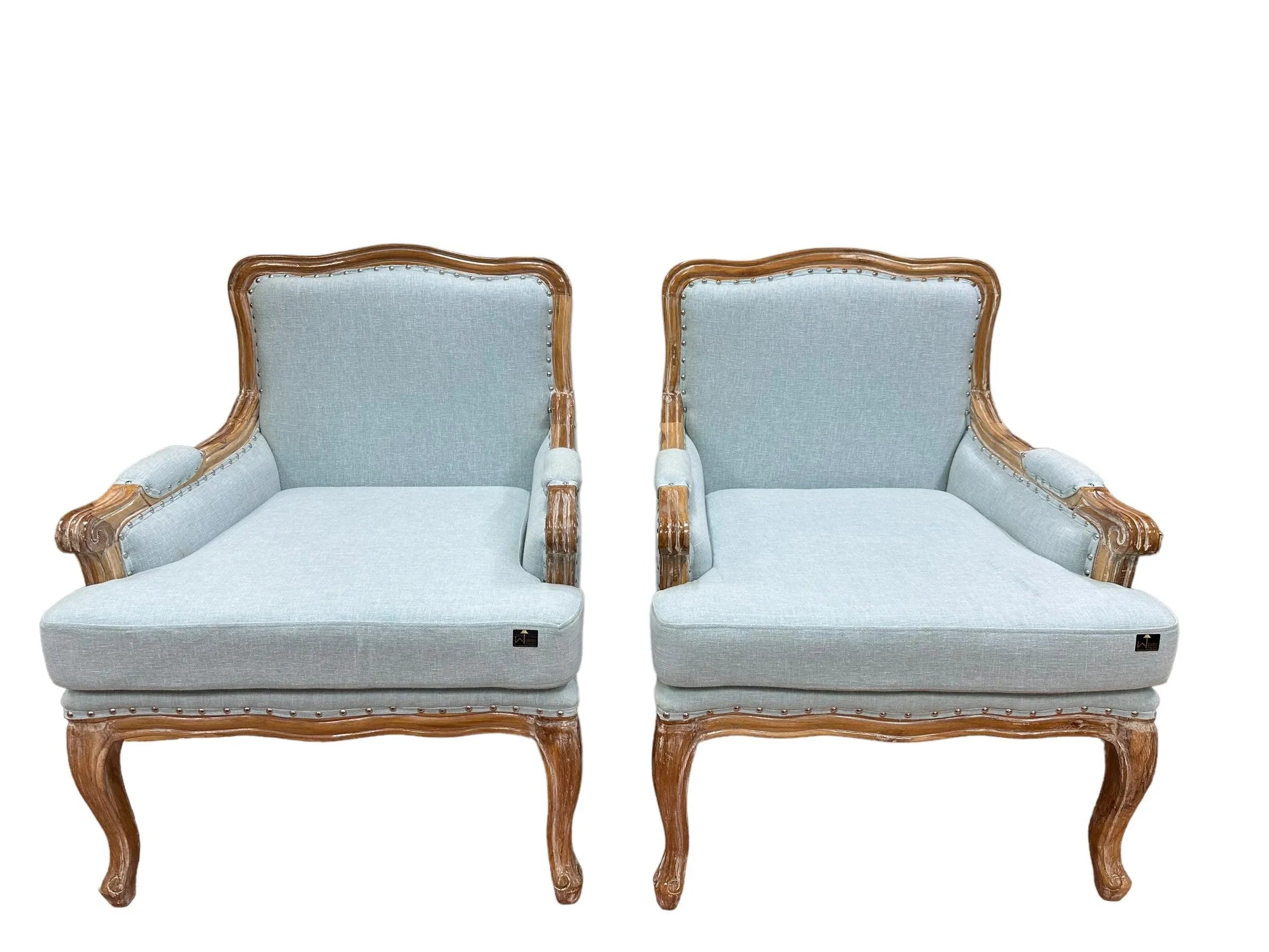 Wooden Bransford Arm Chair (Light Blue) - Wooden Twist UAE