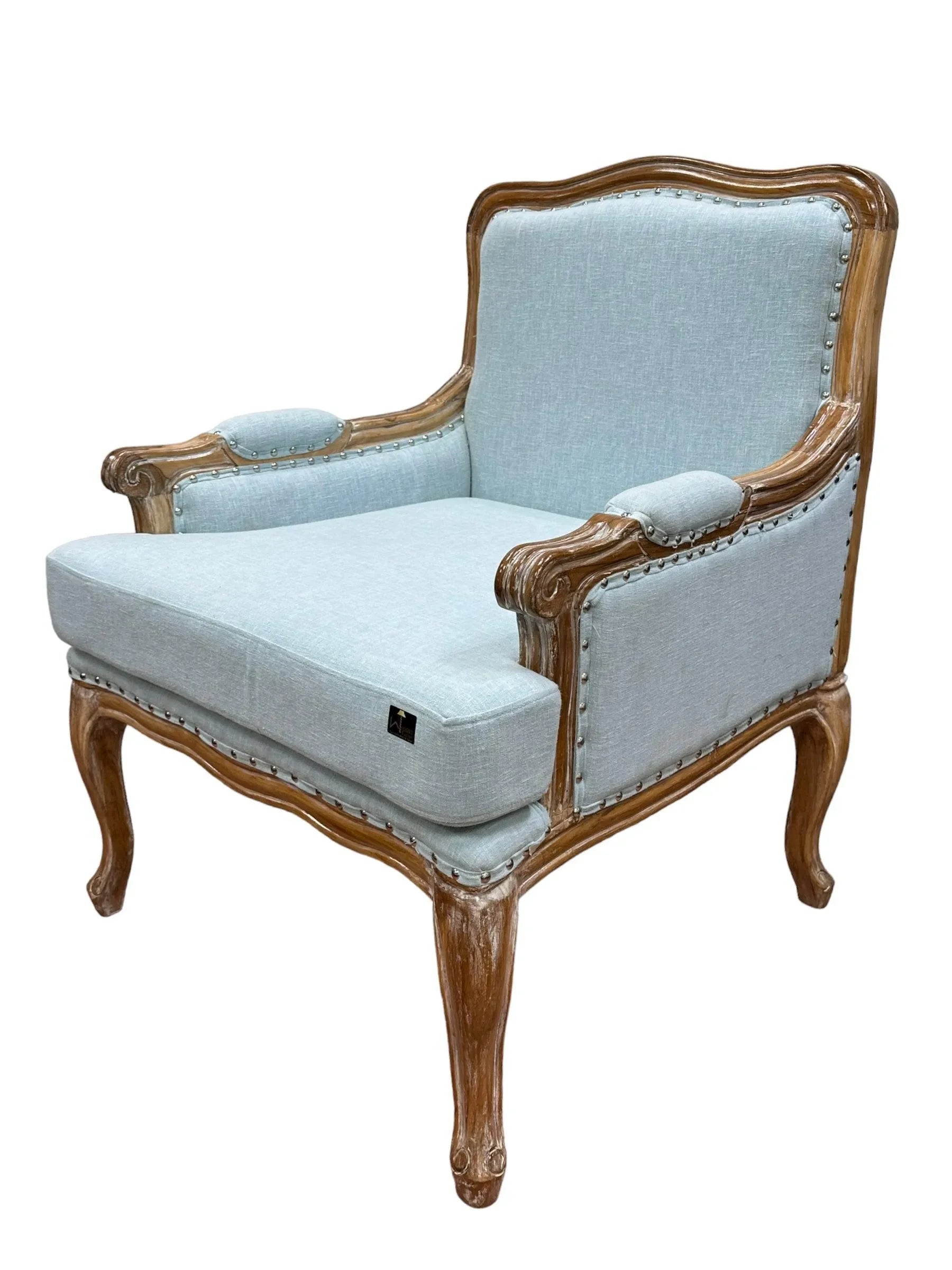 Wooden Bransford Arm Chair (Light Blue) - Wooden Twist UAE