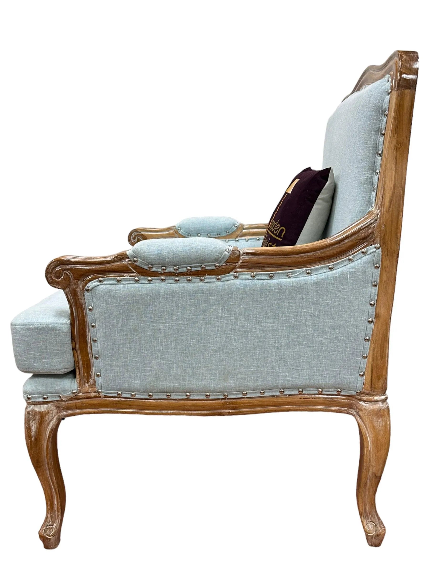 Wooden Bransford Arm Chair (Light Blue) - Wooden Twist UAE