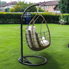 Wooden Twist Attractive Elegant Home Decor Steel & Rattan Comfortable Single Seater Swing - Wooden Twist UAE