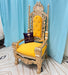 Luxurious High Back Throne Chair (Golden) - Wooden Twist UAE