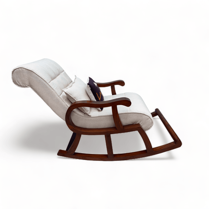 Wooden Twist Recliner Rocking Chair In Premium (Brown) - Wooden Twist UAE