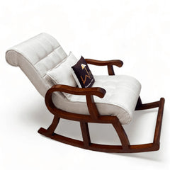 Wooden Twist Recliner Rocking Chair In Premium (Brown) - Wooden Twist UAE