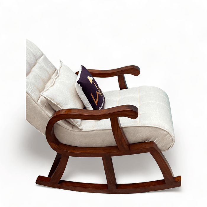 Wooden Twist Recliner Rocking Chair In Premium (Brown) - Wooden Twist UAE