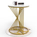 Wooden Twist Abstract Rays Style Wrought Iron Round End Table ( Golden ) - Wooden Twist UAE