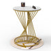 Wooden Twist Abstract Rays Style Wrought Iron Round End Table ( Golden ) - Wooden Twist UAE