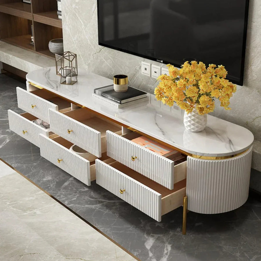 Marble Top, Gold-Accented Metal Legs