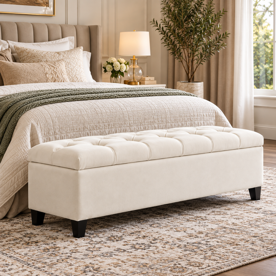 Plush Velvet Seating With Hidden Storage