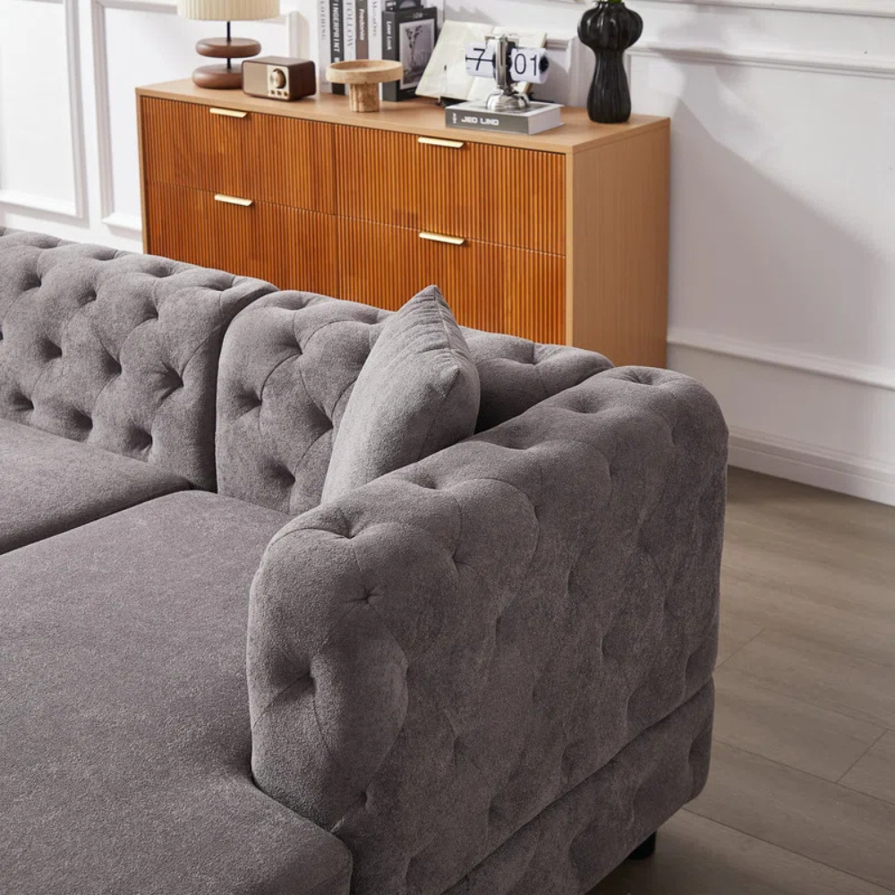 Laxora 6-Seater Sectional Sofa Grey