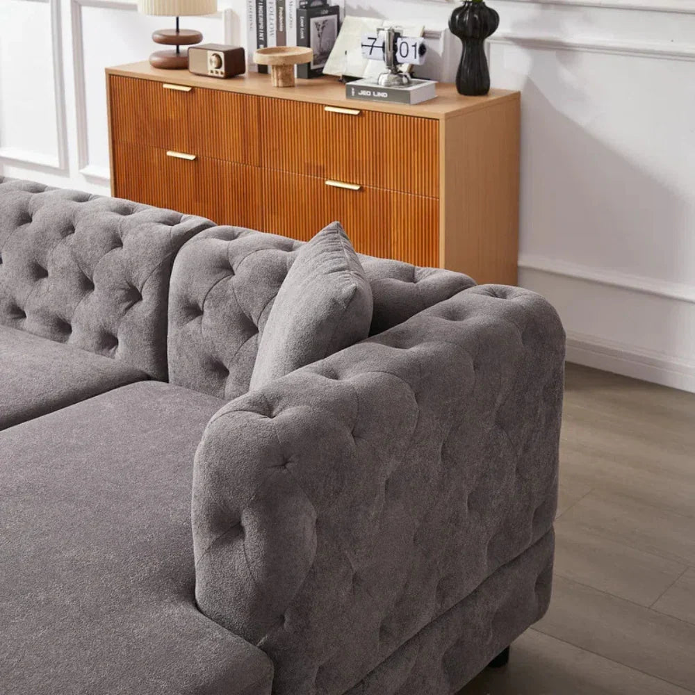 Laxora 6-Seater Sectional Sofa Grey