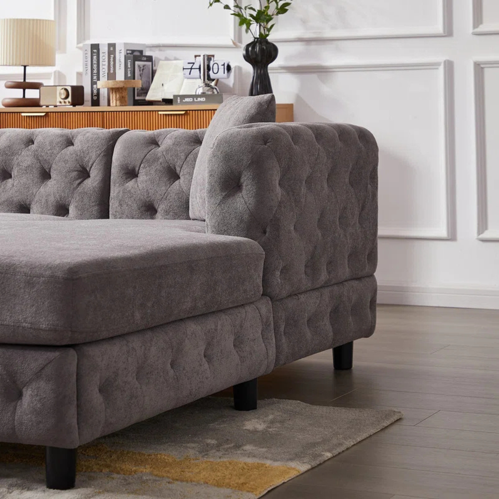 Laxora 6-Seater Sectional Sofa Grey