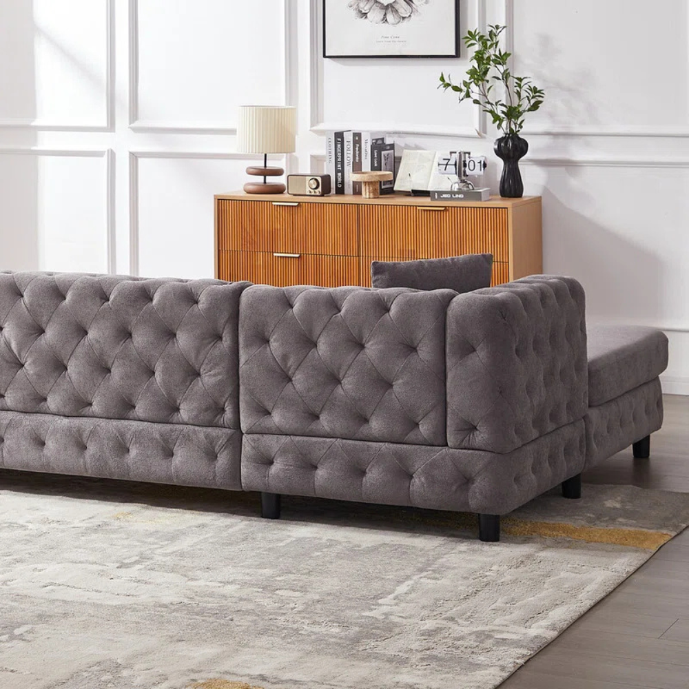 Laxora 6-Seater Sectional Sofa Grey