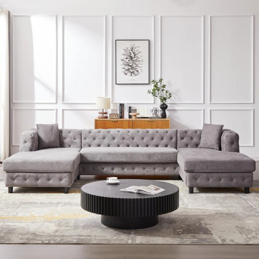 Laxora 6-Seater Sectional Sofa Grey