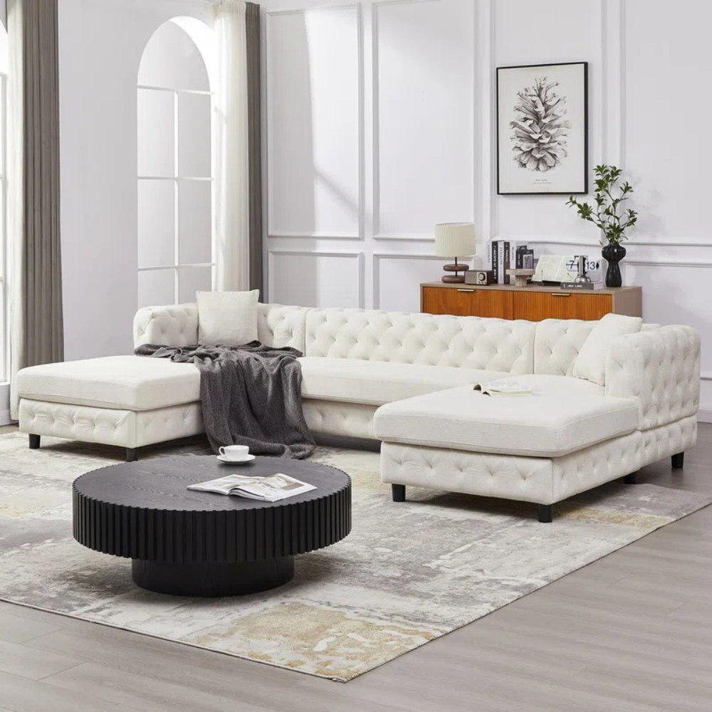 Laxora 6-Seater Sectional Sofa Beige